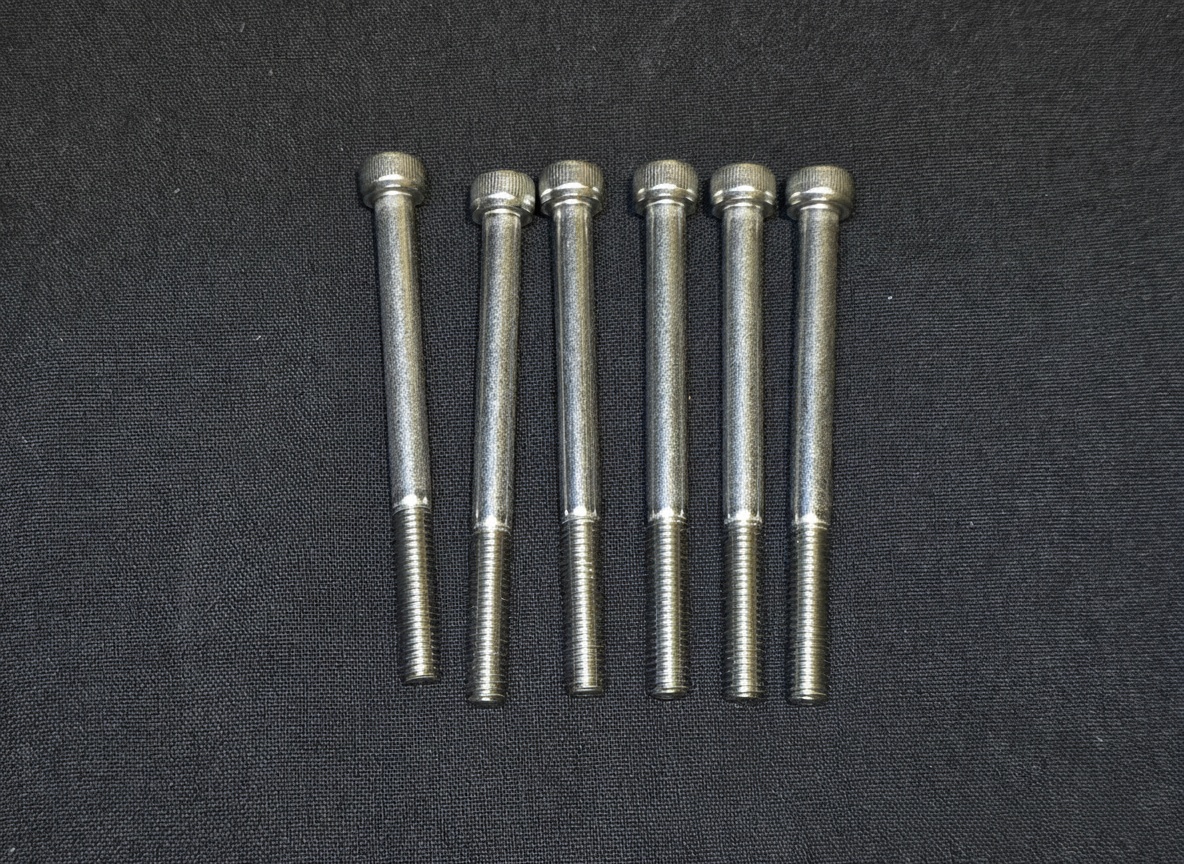 Set of six M6 x 75mm stainless steel socket-head propeller bolts for HE Paramotors propellers