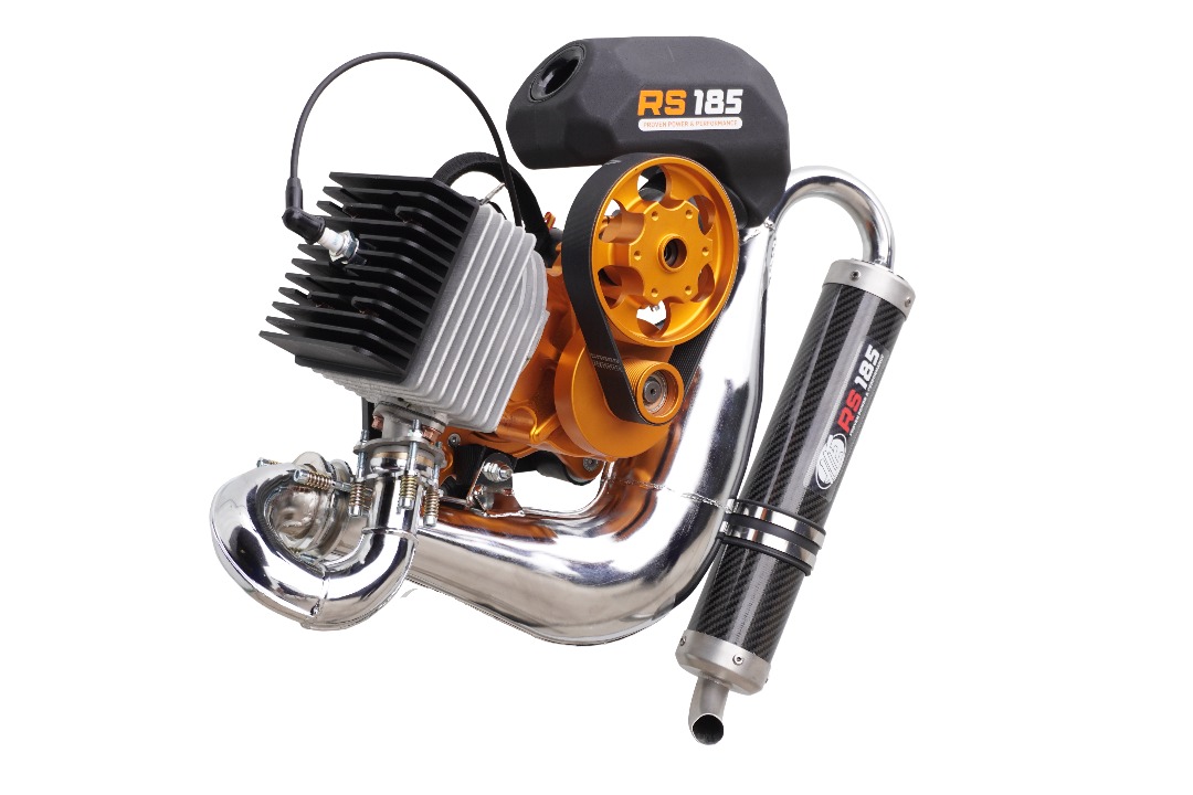 HE Paramotors RS 185 paramotor engine — 185cc 26 HP premium powerplant for performance pilots