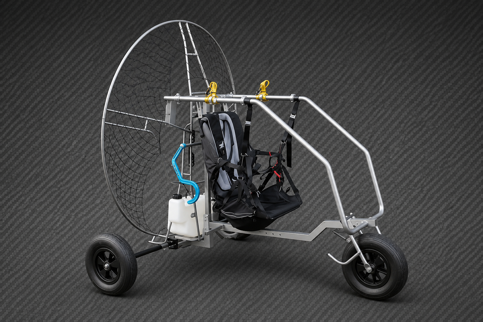 Full Frame Trike Base for paramotor — rigid three-wheel undercarriage for wheeled launches